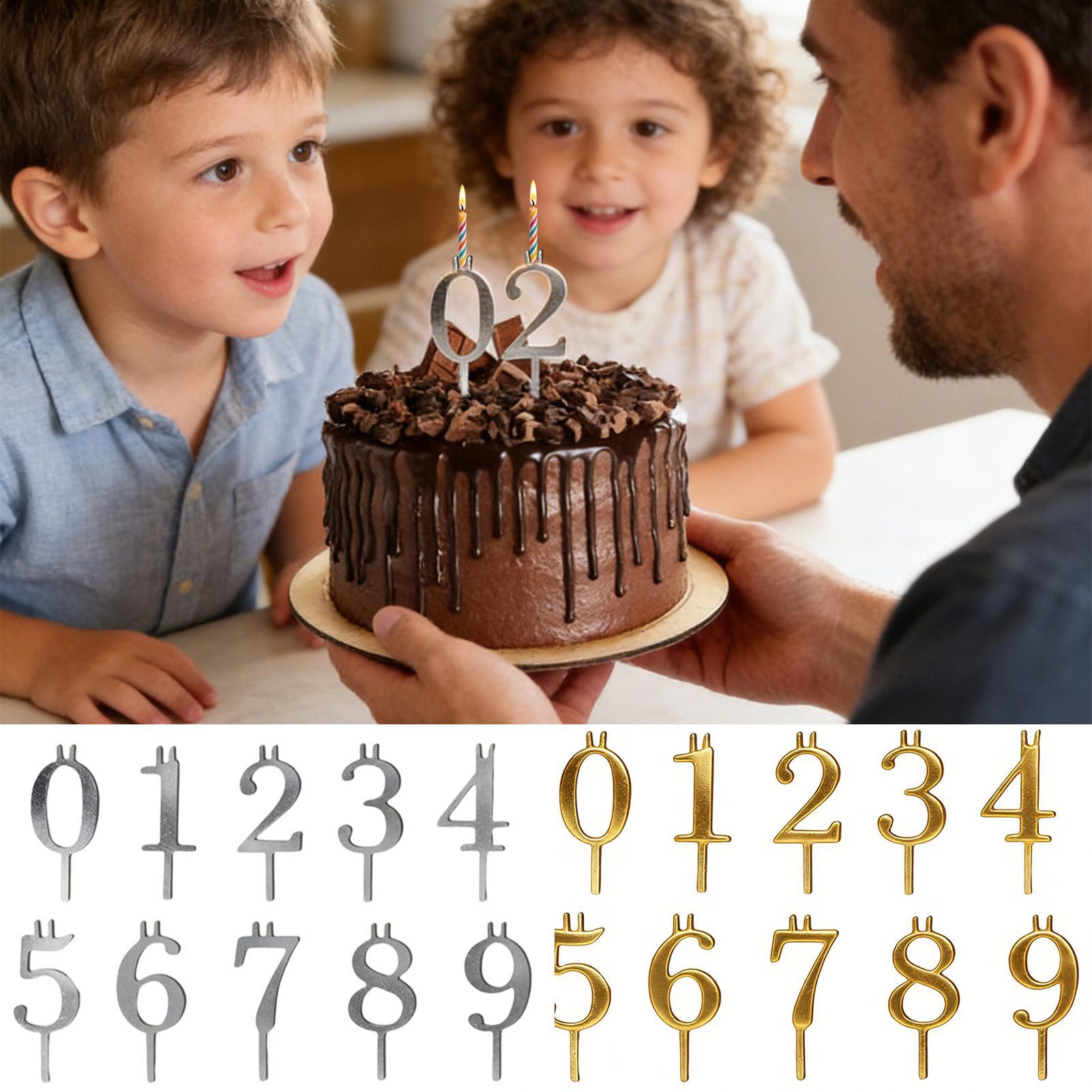 Candle Making Business - 10pcs 0-9 Number Cake Toppers Metal