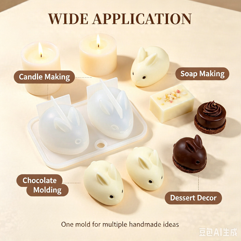 3D Mini Rabbit Silicone Mold F - Candle Making Factory 评论和价格